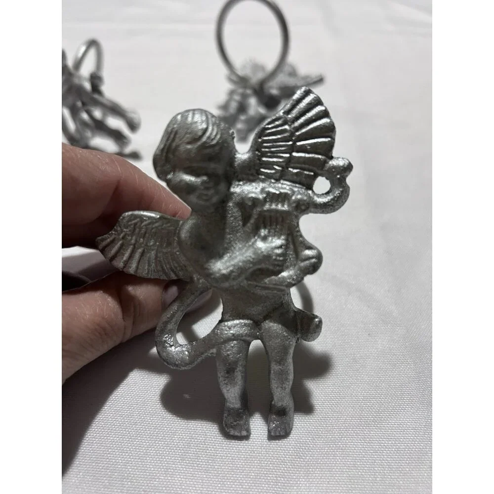 Pier 1 Cherub Angel Harp Heavy Napkin Rings Lot of 10 Vintage - Picture 2 of 9